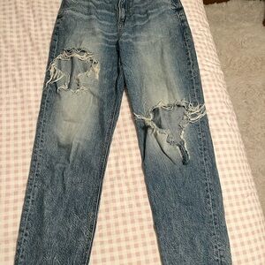 American Eagle Outfitters Ripped Blue Boyfriend Jeans